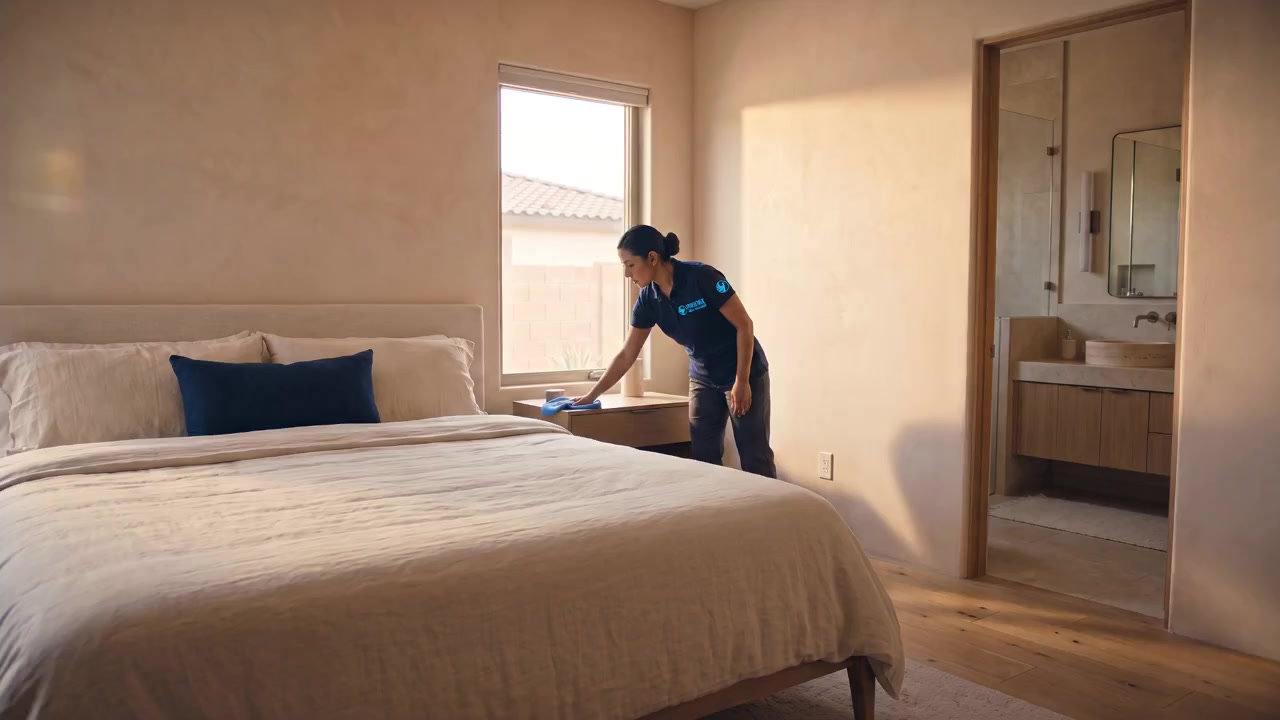 Cleaner in bedroom